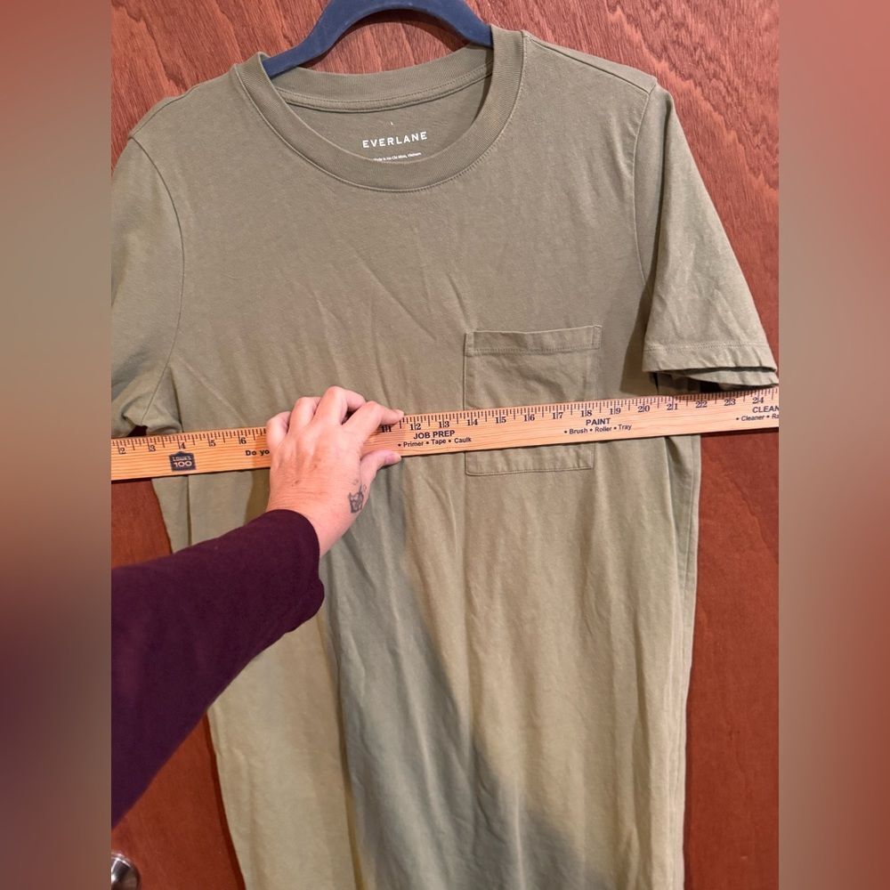 Everlane Olive Green Shirt Dress size L - Picture 6 of 7
